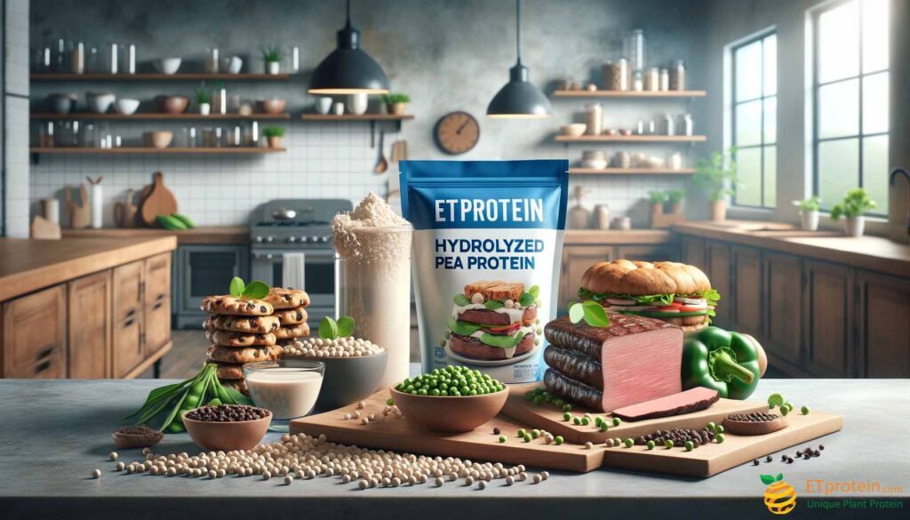 Hydrolyzed Pea Protein: Revolutionizing the Food and Beverage Industry.Explore ETprotein's hydrolyzed pea protein: versatile in food and beverage industry, ideal for sustainable, nutritious, plant-based dietary choices.