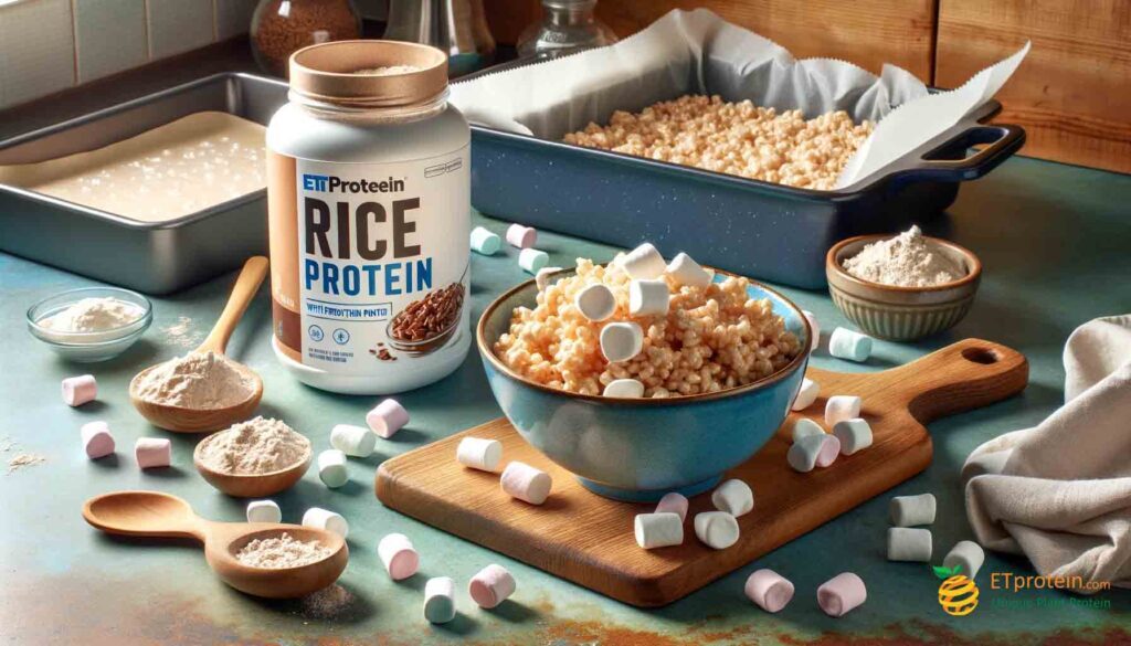 How to Make Rice Crispy Treats with Protein Powder.Learn to make delicious rice crispy treats with protein powder. Easy, healthy, perfect for snacks. Enhanced with ETprotein rice protein.