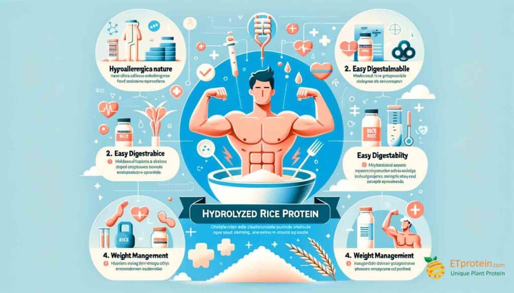 Hydrolyzed Rice Protein: A Complete Insightful Guide.Explore the benefits of hydrolyzed rice protein for health, fitness, and sustainability. Discover ETprotein's high-quality, eco-friendly rice protein.