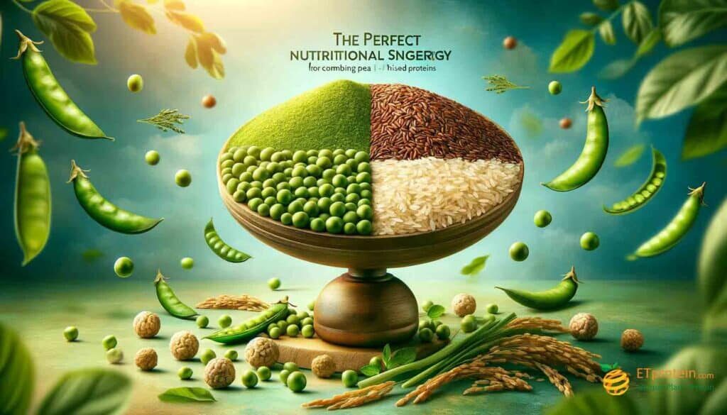 Pea/Rice Protein Ratio: Optimal Nutrition Blend.Discover the optimal pea/rice protein ratio for complete nutrition. Enhance muscle growth and health with ETprotein's quality plant-based blend.