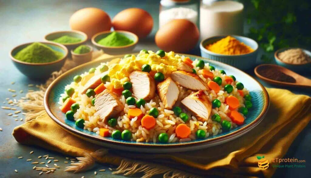 The Protein-Rich Journey: Discovering Chicken Fried Rice.Explore chicken fried rice's protein benefits & enhance with ETprotein's rice protein for a nutritious, high-protein, allergen-friendly meal option.