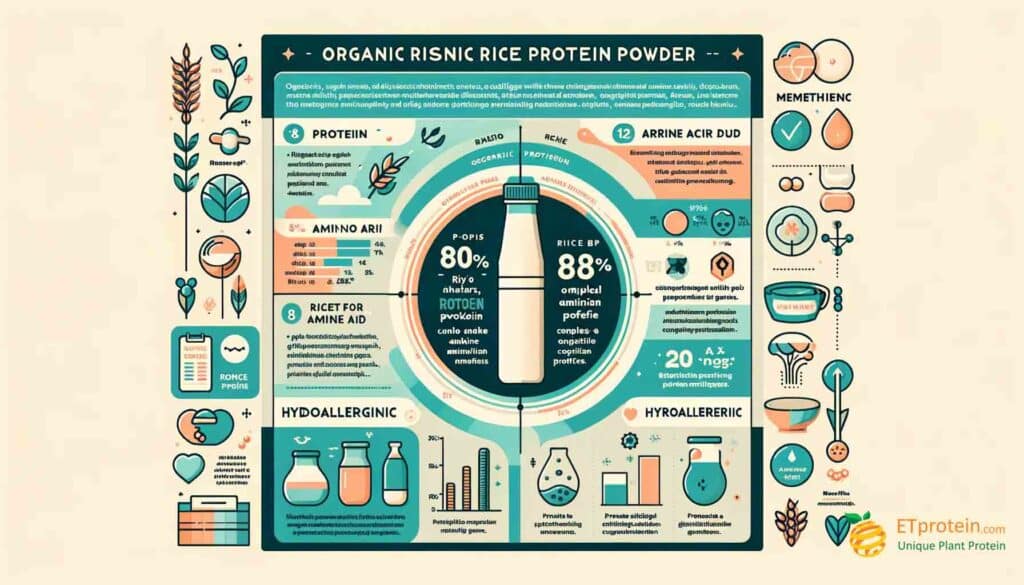 The Nutritional Powerhouse: Organic Rice Protein Powder.Discover the benefits of ETprotein's organic rice protein powder: a hypoallergenic, complete amino acid profile, eco-friendly, and pure plant-based protein source.