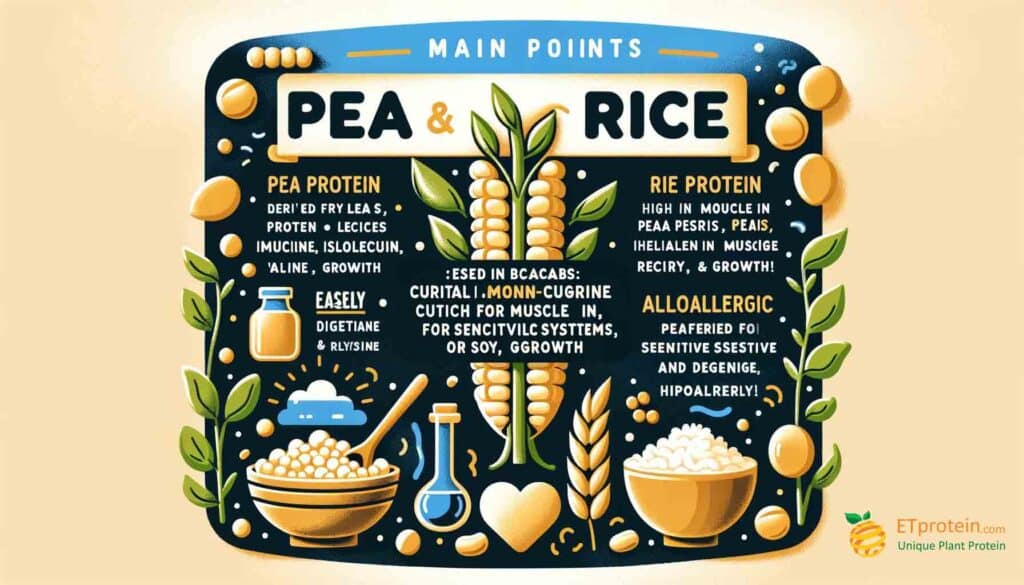 The Optimal Pea and Rice Protein Ratio: A Comprehensive Guide.Discover the perfect pea and rice protein blend for optimal health and muscle growth. Sustainable, complete, and easily digestible proteins.