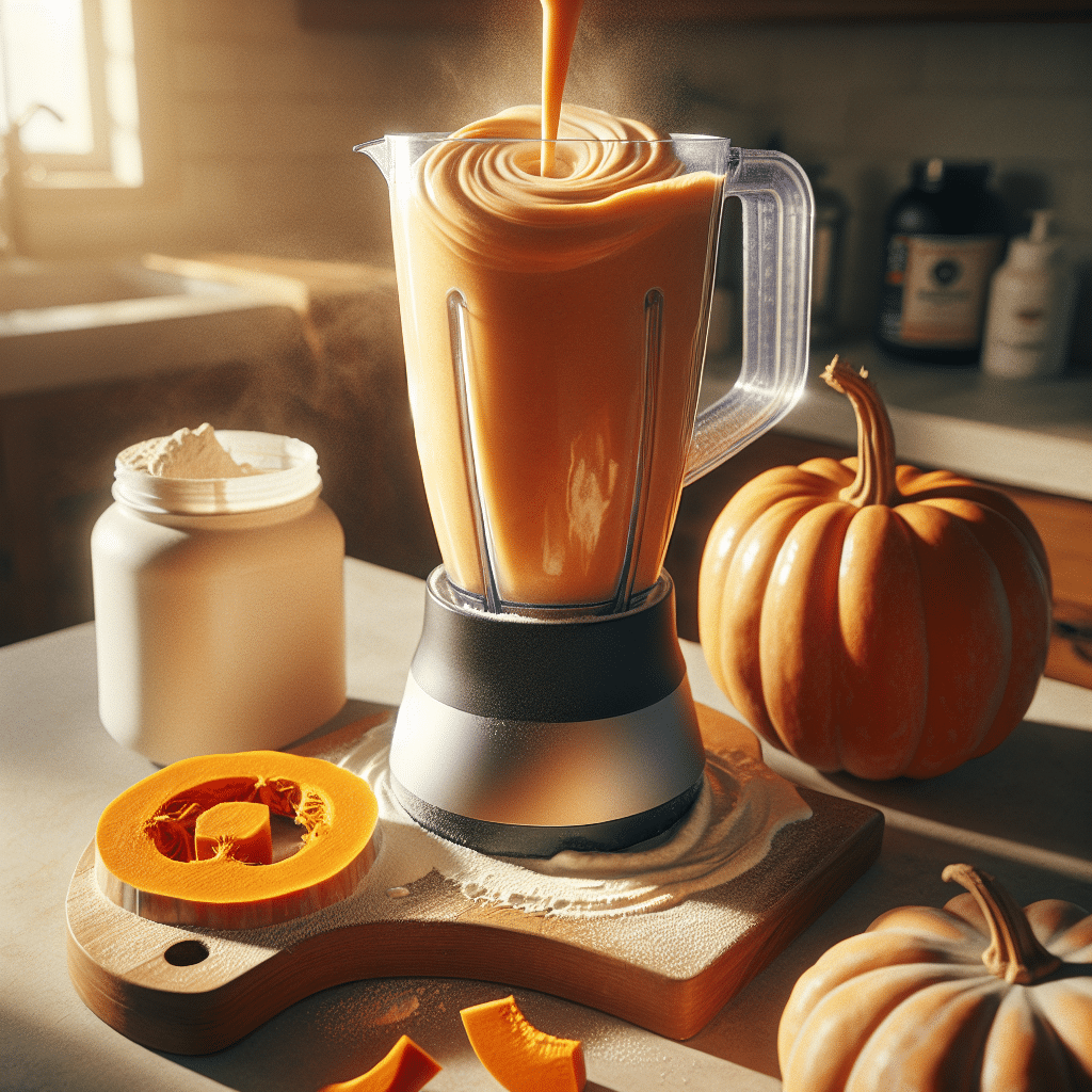 Pumpkin Protein Smoothie Blending