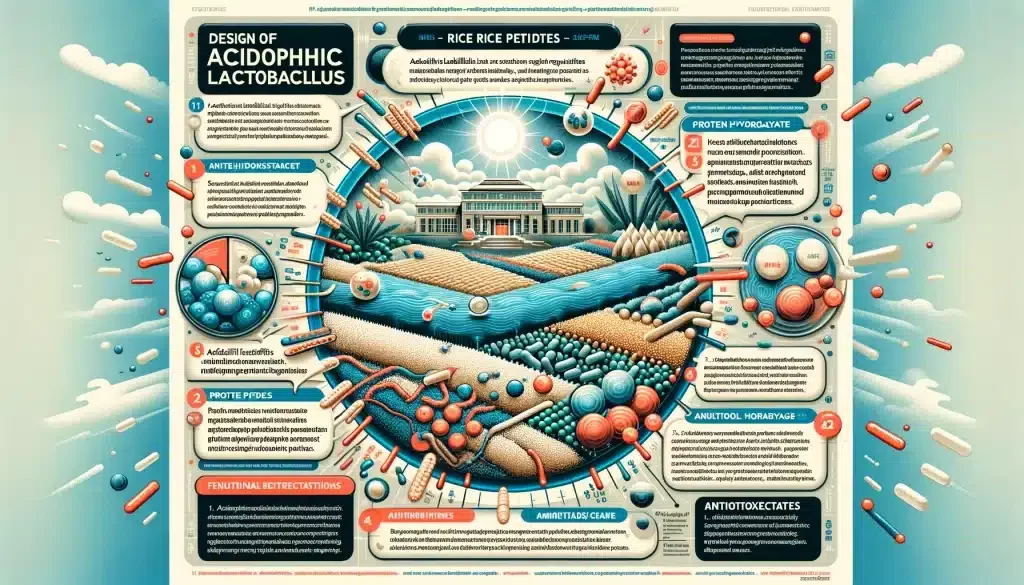 Growth-promoting effects of rice peptides on Lactobacillus acidophilus.Explore the growth-promoting effects of rice peptides on Acidophilic Lactobacillus. Discover the power of low molecular weight peptides for digestive health.