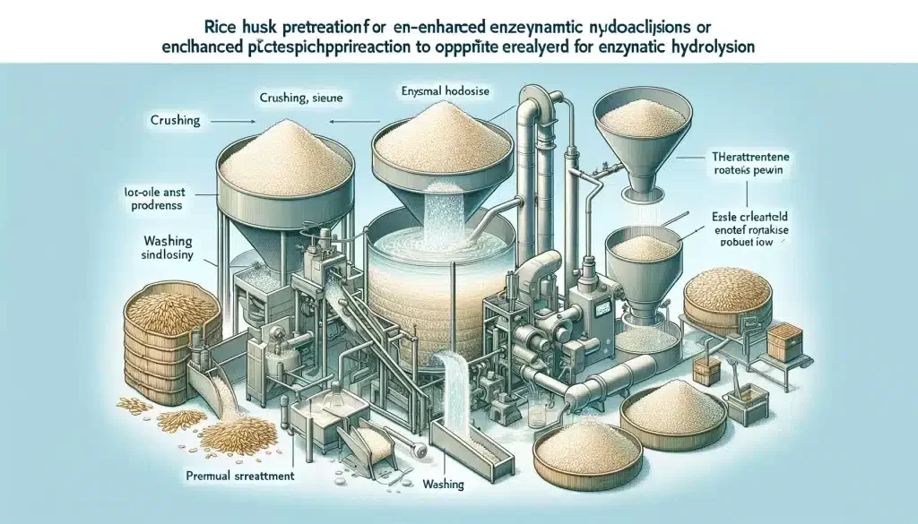 Research on rice residue pretreatment.Explore efficient rice husk pretreatment methods for enhanced enzymatic hydrolysis, optimizing protein yield and purity in rice peptide production.