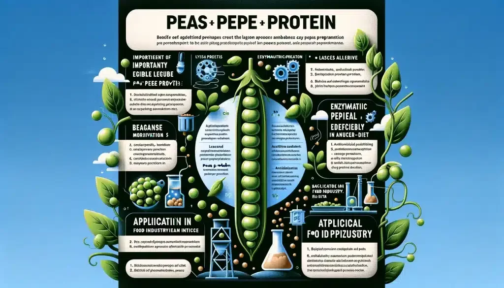 Research progress on the functional activity of pea skin.Explore the benefits of pea protein and pea skin in food: non-allergenic, rich in lysine, and enhanced by enzymatic modification for better processing and health properties, including antioxidant and anticancer benefits.