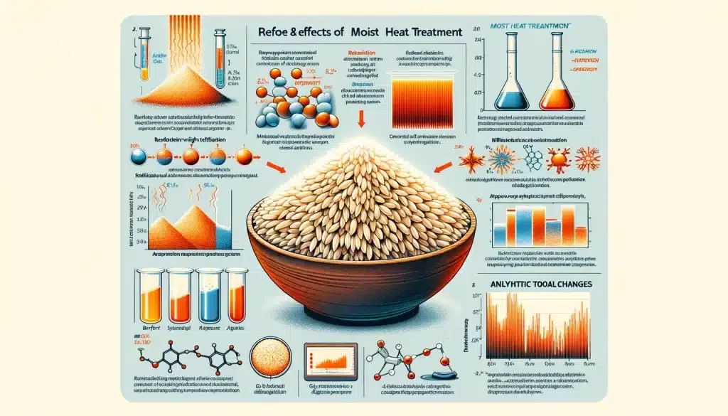 Moist Heat's Impact on Rice Starch Structure & Digestion.Exploring the effect of moist heat treatment on rice starch digestibility through advanced analytical methods, offering insights for food processing technology.
