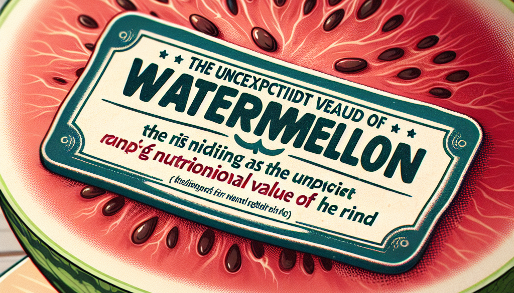 Watermelon Rind Calories: Unexpected Nutritional Value