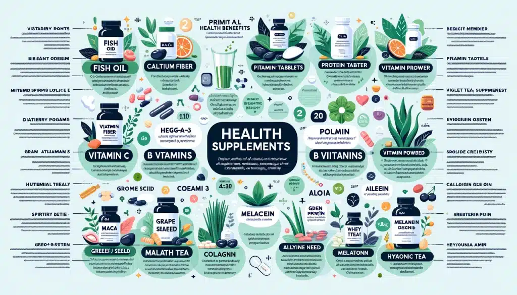 Common Health Supplements and Their Applications.Explore health supplements for immunity, metabolism, heart, bone health, and more. Enhance wellness with vitamins, protein, and natural ingredients.