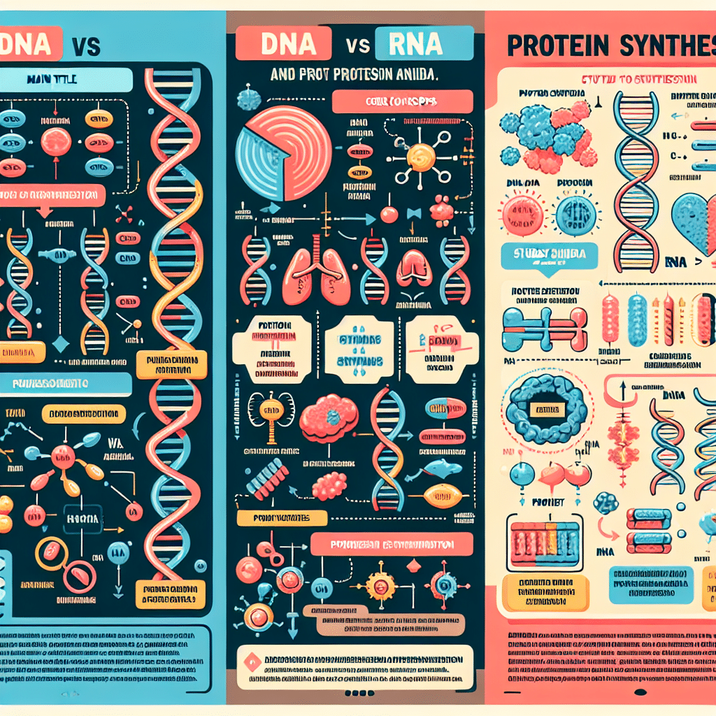 Amoeba Sister Video Recap DNA vs RNA and Protein Synthesis: Study Aid  -ETprotein