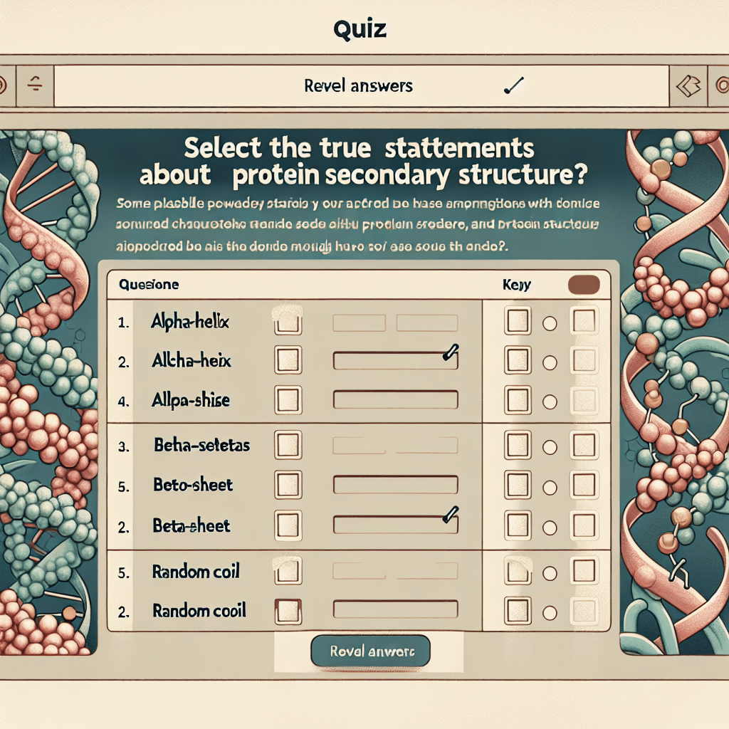 Select the True Statements About Protein Secondary Structure: Educational Quiz