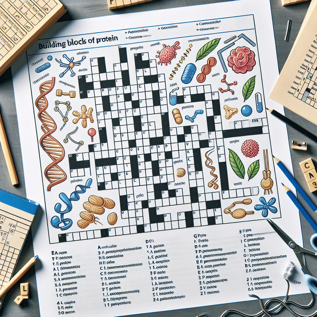 Building Blocks of Protein Crossword: Fun Educational Puzzle -ETprotein